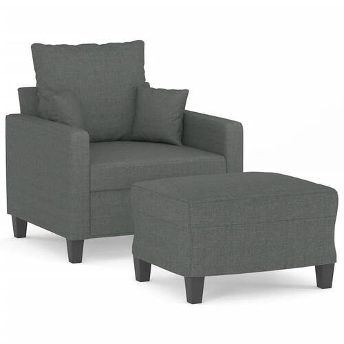 Sofastol med fodskammel 60 cm stof Mørkegrå