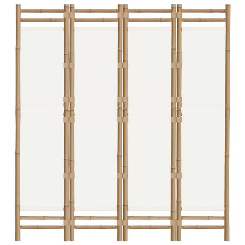 4-panels rumdeler 160 cm foldbar bambus og kanvas