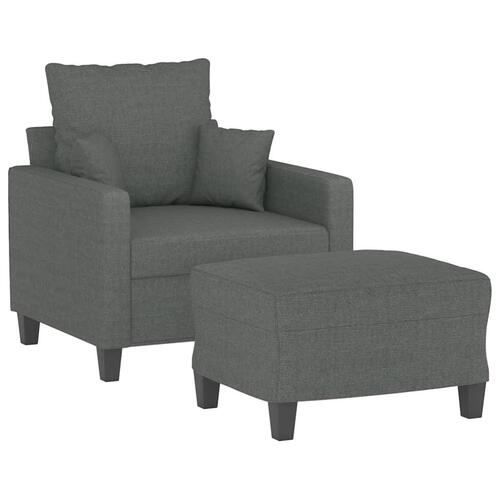 Sofastol med fodskammel 60 cm stof Mørkegrå