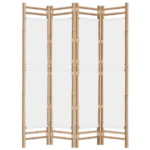 4-panels rumdeler 160 cm foldbar bambus og kanvas