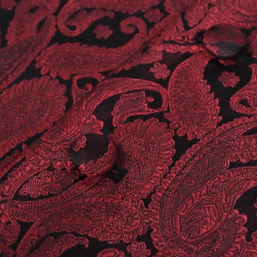 Bryllupsvestsæt herre str. 52 paisley bordeaux