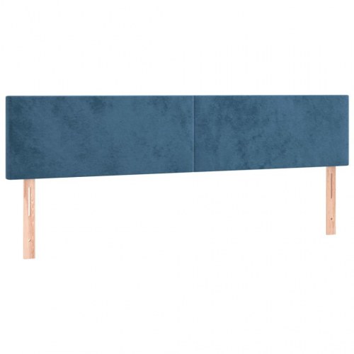 Kontinentalseng med madras 160x200 cm - fløjl, mørkeblå
