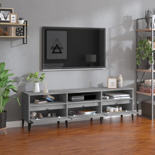 Tv-bord 150x30x44,5 cm konstrueret træ betongrå