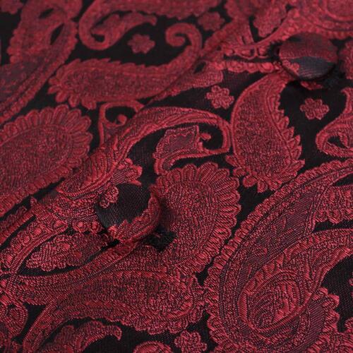 Herre Paisley Bryllupsvest sæt, størrelse 56, bordeaux