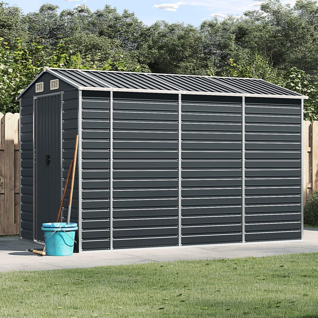 Haveskur 191x300x198 cm galvaniseret stål antracitgrå