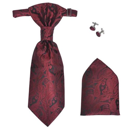 Herre Paisley Bryllupsvest sæt, størrelse 56, bordeaux