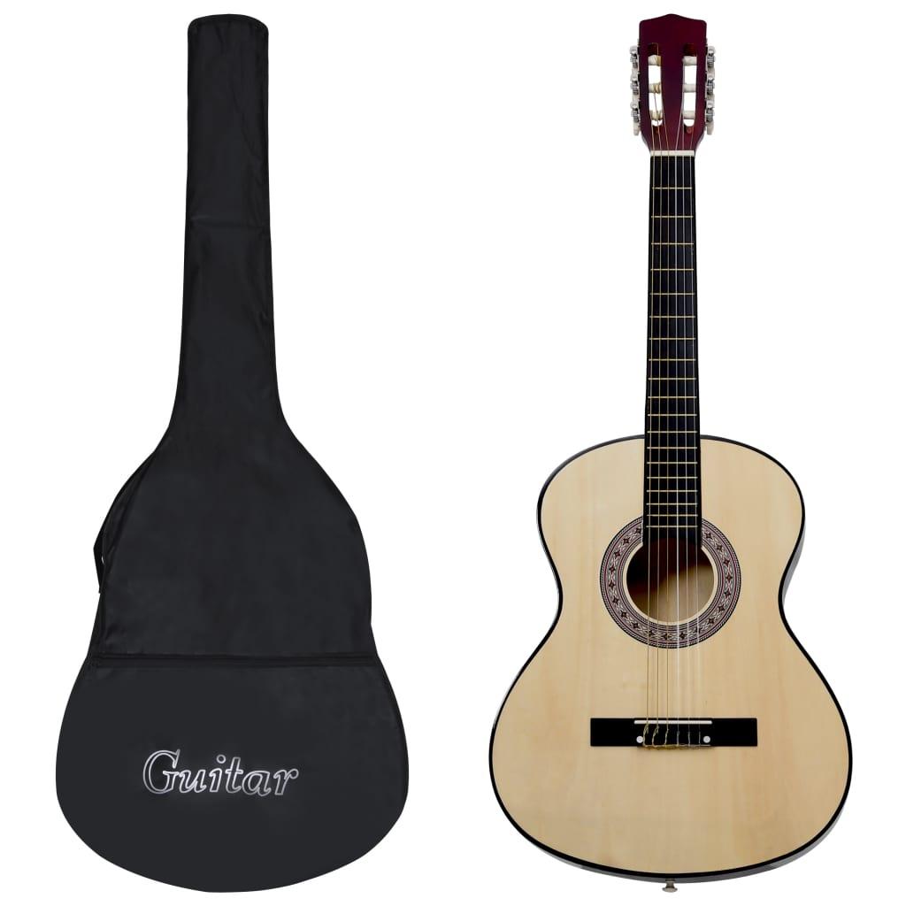 Klassisk guitar med taske for begyndere 4/4 39"