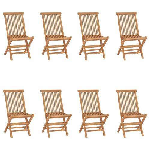 Foldbare havestole 8 stk. massivt teaktræ
