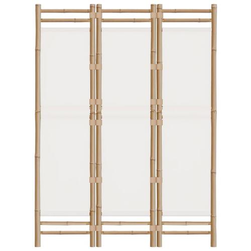 3-panels rumdeler 120 cm foldbar bambus og kanvas