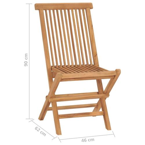 Foldbare havestole 8 stk. massivt teaktræ