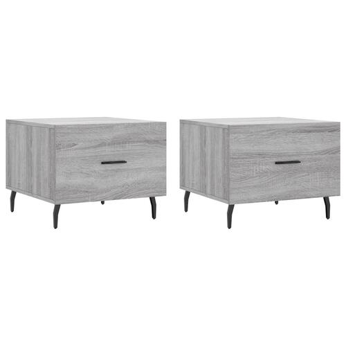 Sofaborde 2 stk. 50x50x40 cm konstrueret træ grå sonoma-eg