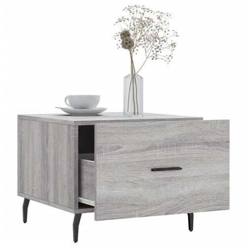 Sofaborde 2 stk. 50x50x40 cm konstrueret træ grå sonoma-eg