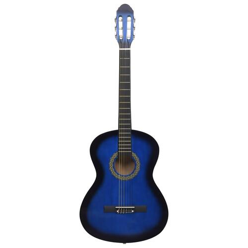 Klassisk guitar med taske for begyndere 4/4 39" blå