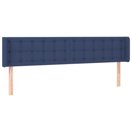 Sengegavl med kanter 183x16x78/88 cm stof blå