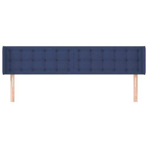 Sengegavl med kanter 183x16x78/88 cm stof blå