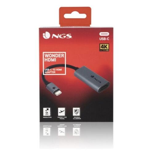 USB C til HDMI-adapter NGS WONDERHDMI Grå 4K Ultra HD