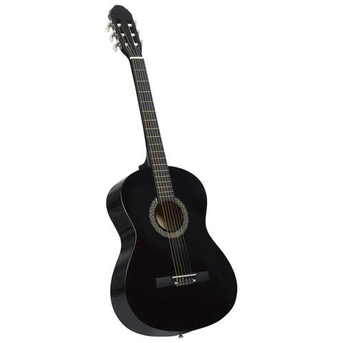 Klassisk guitar med taske for begyndere 4/4 39" sort