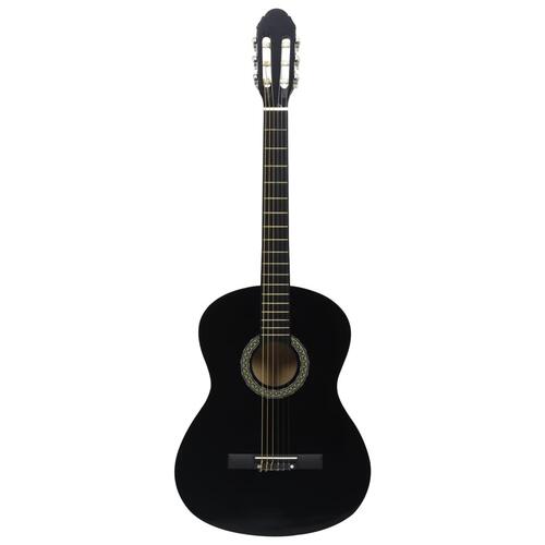 Klassisk guitar med taske for begyndere 4/4 39" sort