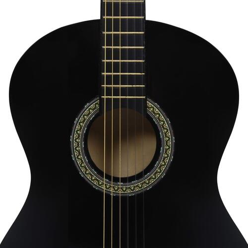 Klassisk guitar med taske for begyndere 4/4 39" sort