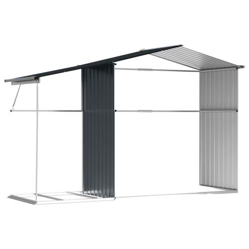 Haveskur 277x192,5x179 cm galvaniseret stål antracitgrå