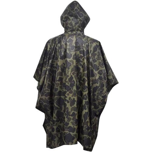 Vandtæt army-regnponcho til camping/vandreture camouflage