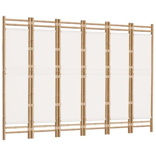 6-panels rumdeler 240 cm foldbar bambus og kanvas
