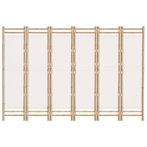 6-panels rumdeler 240 cm foldbar bambus og kanvas