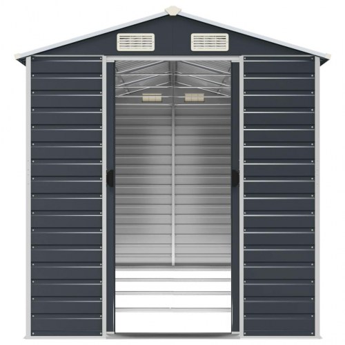 Haveskur 191 × 385 × 198 cm - galvaniseret stål, antracitgrå