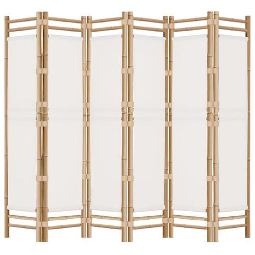 6-panels rumdeler 240 cm foldbar bambus og kanvas