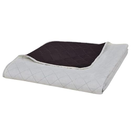 Dobbeltsidet quiltet sengetæppe beige/brun 220 x 240 cm
