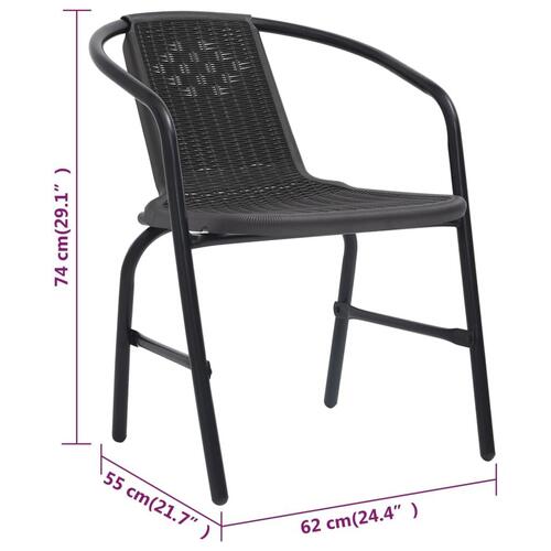 Havestole 4 stk. 110 kg plastikrattan og stål