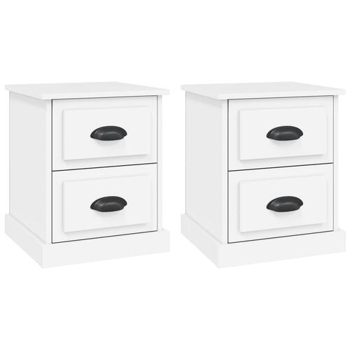Sengeborde 2 stk. 39x39x47,5 cm konstrueret træ hvid