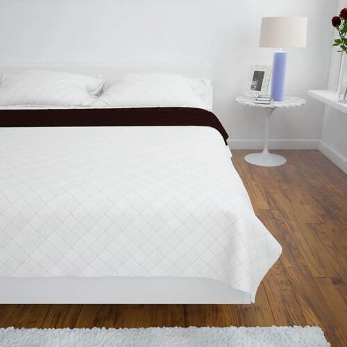Dobbeltsidet quiltet sengetæppe beige/brun 220 x 240 cm