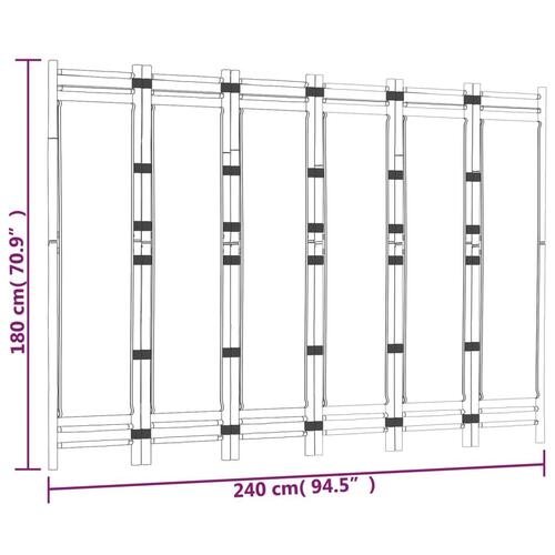 6-panels rumdeler 240 cm foldbar bambus og kanvas