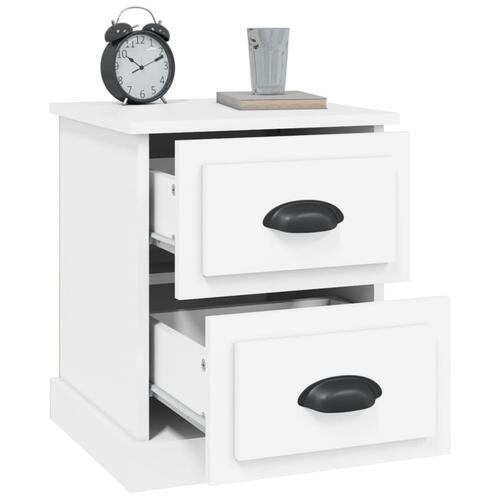 Sengeborde 2 stk. 39x39x47,5 cm konstrueret træ hvid