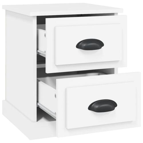 Sengeborde 2 stk. 39x39x47,5 cm konstrueret træ hvid
