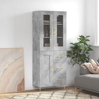 Højskab 69,5x34x180 cm konstrueret træ betongrå