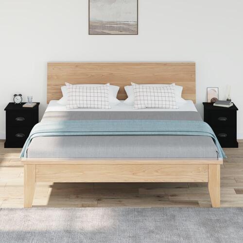 Sengeborde 2 stk. 39x39x47,5 cm konstrueret træ sort
