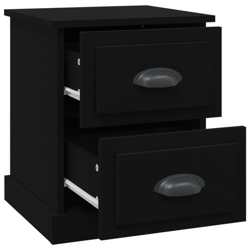Sengeborde 2 stk. 39x39x47,5 cm konstrueret træ sort