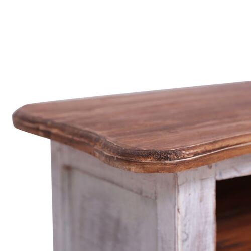 Tv-bord 120x30x40 cm massivt mahognitræ hvid
