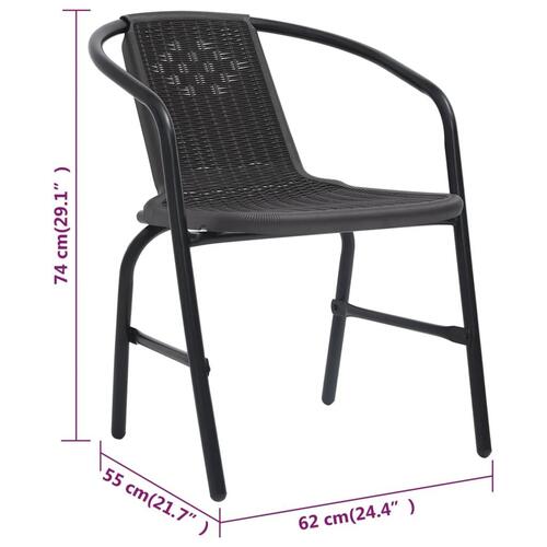 Havestole 8 stk. 110 kg plastikrattan og stål