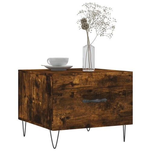 Sofaborde 2 stk. 50x50x40 cm konstrueret træ røget egetræsfarve