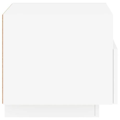 Sengebord med LED-lys 40x39x37 cm hvid