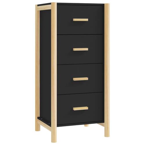 Kommode 42x38x90 cm konstrueret træ sort