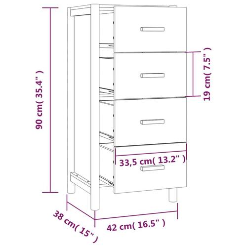 Kommode 42x38x90 cm konstrueret træ sort