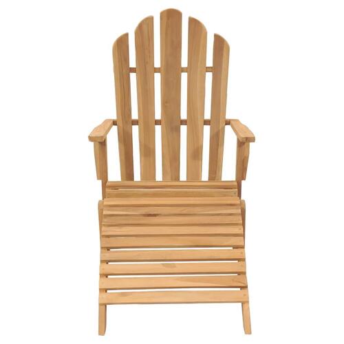 Adirondack-stole med fodstøtte 2 stk. massivt teaktræ