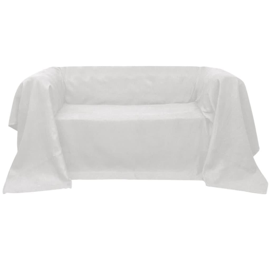 Sofaovertræk i micro-suede, cremefarvet, 140x210 cm