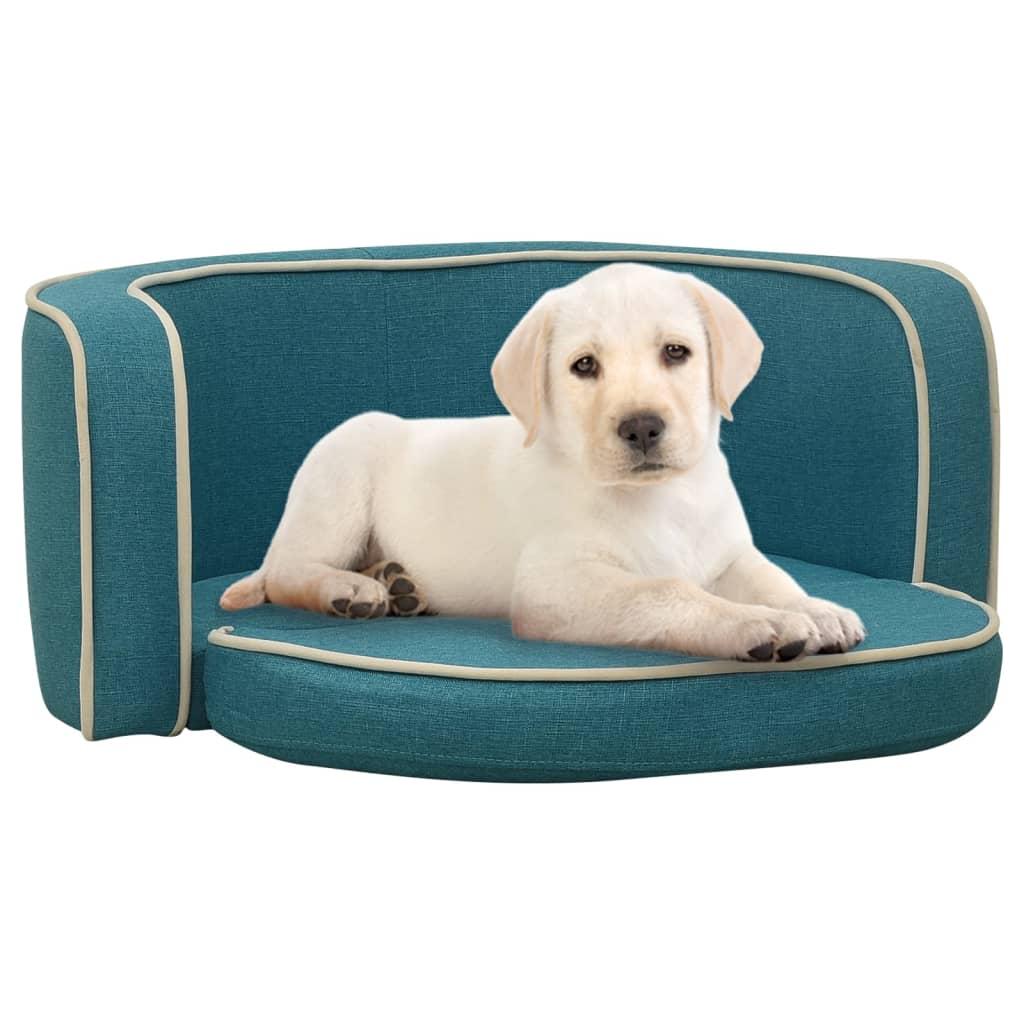 Foldbar hundesofa 76x71x30 cm vaskbar hynde linned turkis