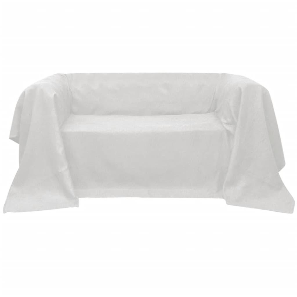 Sofaovertræk i micro-suede, cremefarvet, 210x280 cm