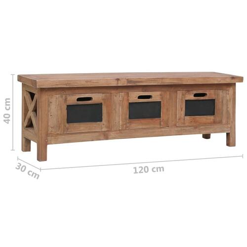 Tv-skab med 3 skuffer 120 x 30 x 40 cm massivt mahognitræ